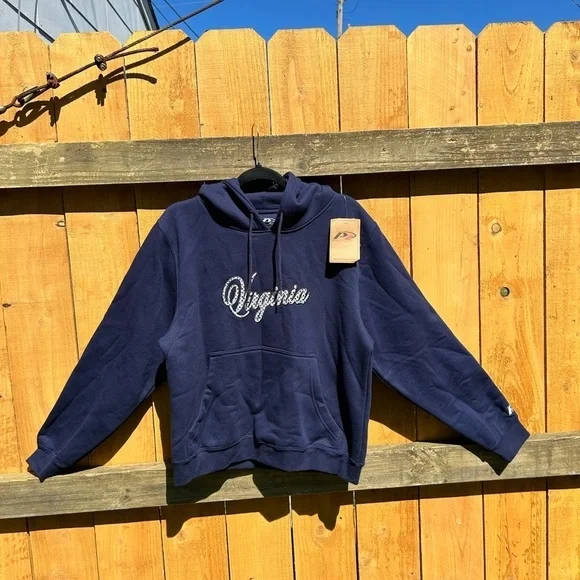 VIRGINIA HOODED SWEATSHIRT. SIZE L 12/14 sequin blue - Picture 2 of 6